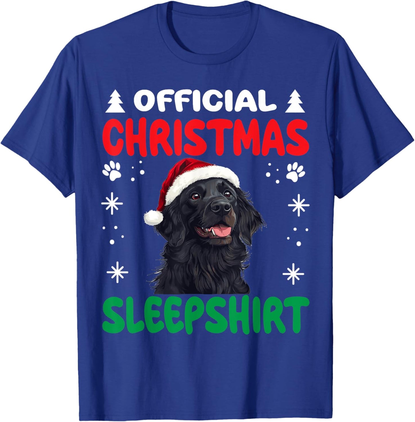 Flat-Coated Retriever Dog Christmas Pajama Official Women Kids T-Shirt - T-Shirt | Royal