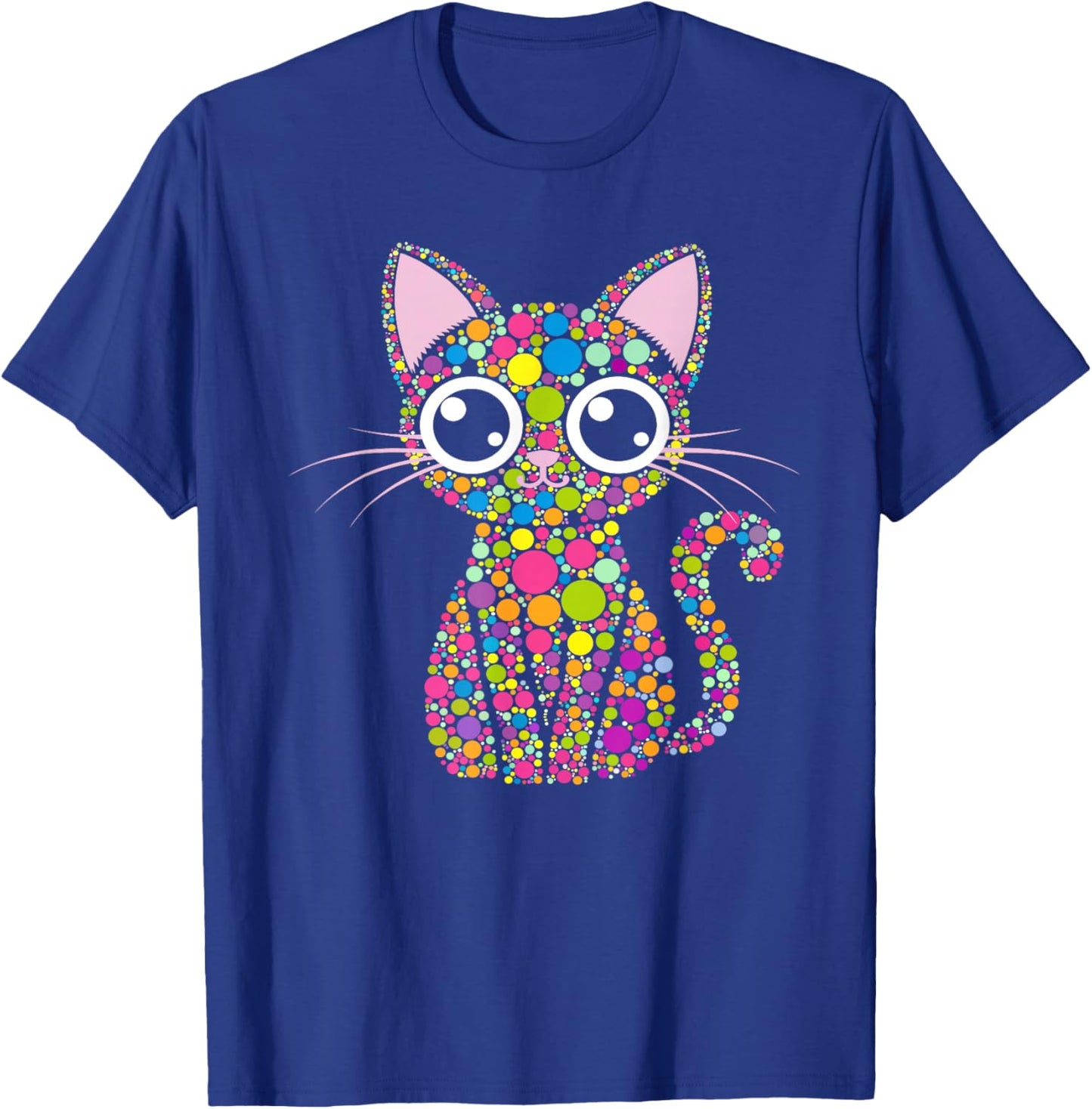 Cute Cat Happy Dot Day Shirts for Kids Men Women Teacher T-Shirt - T-Shirt | Royal