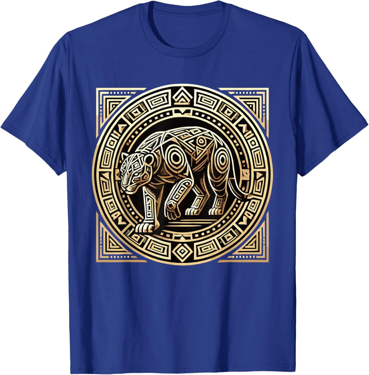 Aztec Mexico Jaguar Aztec Mythology Symbol T-Shirt - T-Shirt | Royal