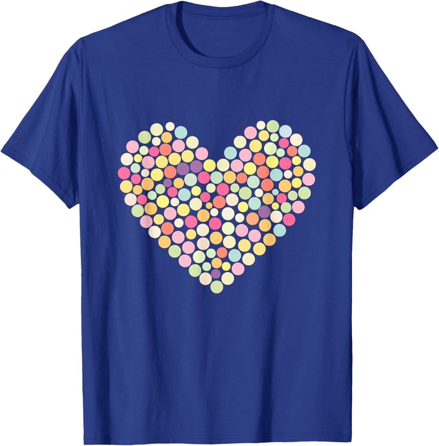 Colorful Heart Pastel Color Polka Dot Tops T-Shirt - T-Shirt | Royal