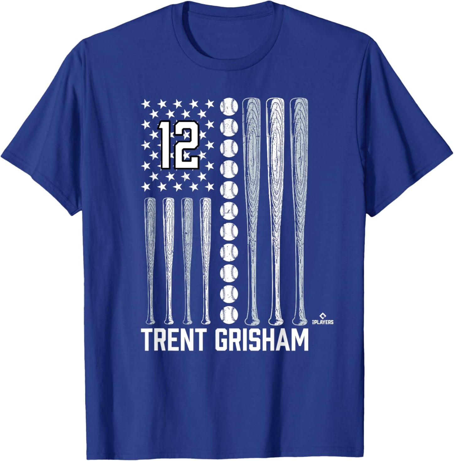 Baseball American Flag Trent Grisham New York Baseball MLBPA T-Shirt - T-Shirt | Royal