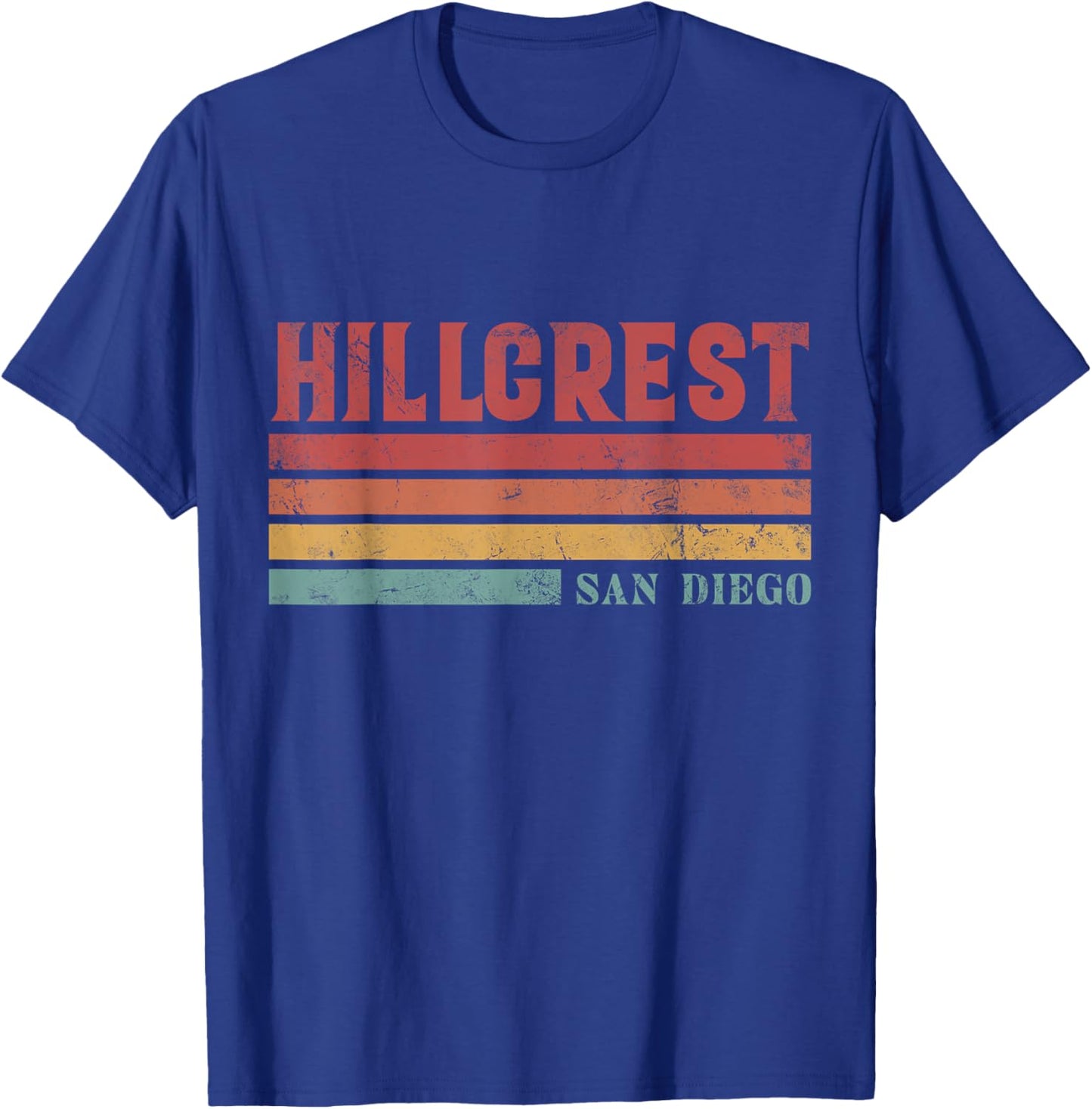 Hillcrest San Diego California Souvenir Vintage T-Shirt - T-Shirt | Royal