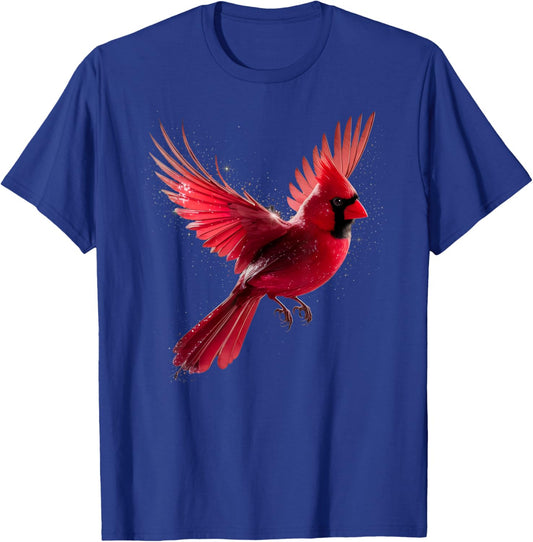 Cute Red Cardinal Bird Lovers Birdwatching Birding Vintage T-Shirt - T-Shirt | Royal