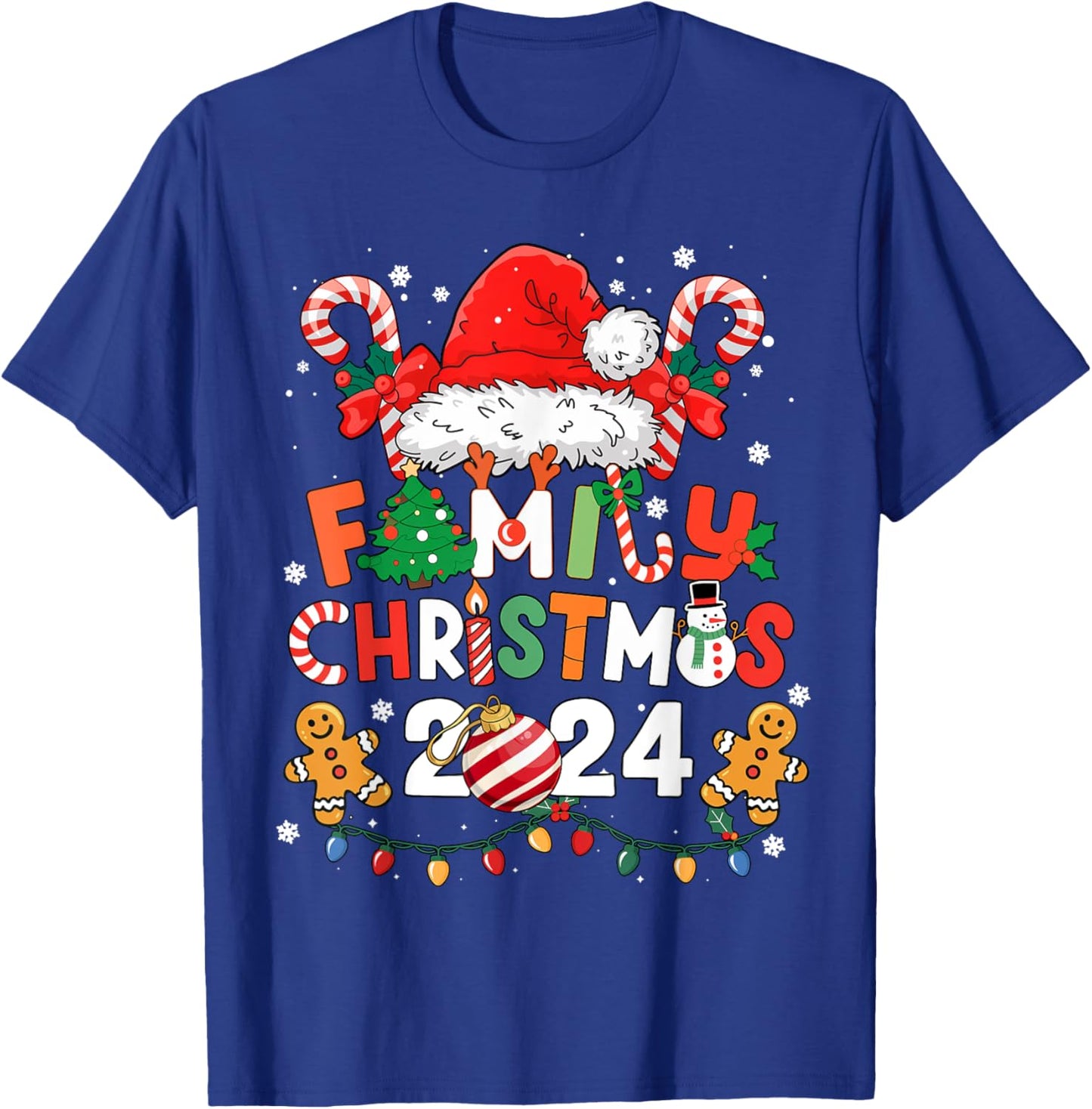 Family Christmas 2024 Kids Mom Dad Family Matching Christmas T-Shirt - T-Shirt | Royal