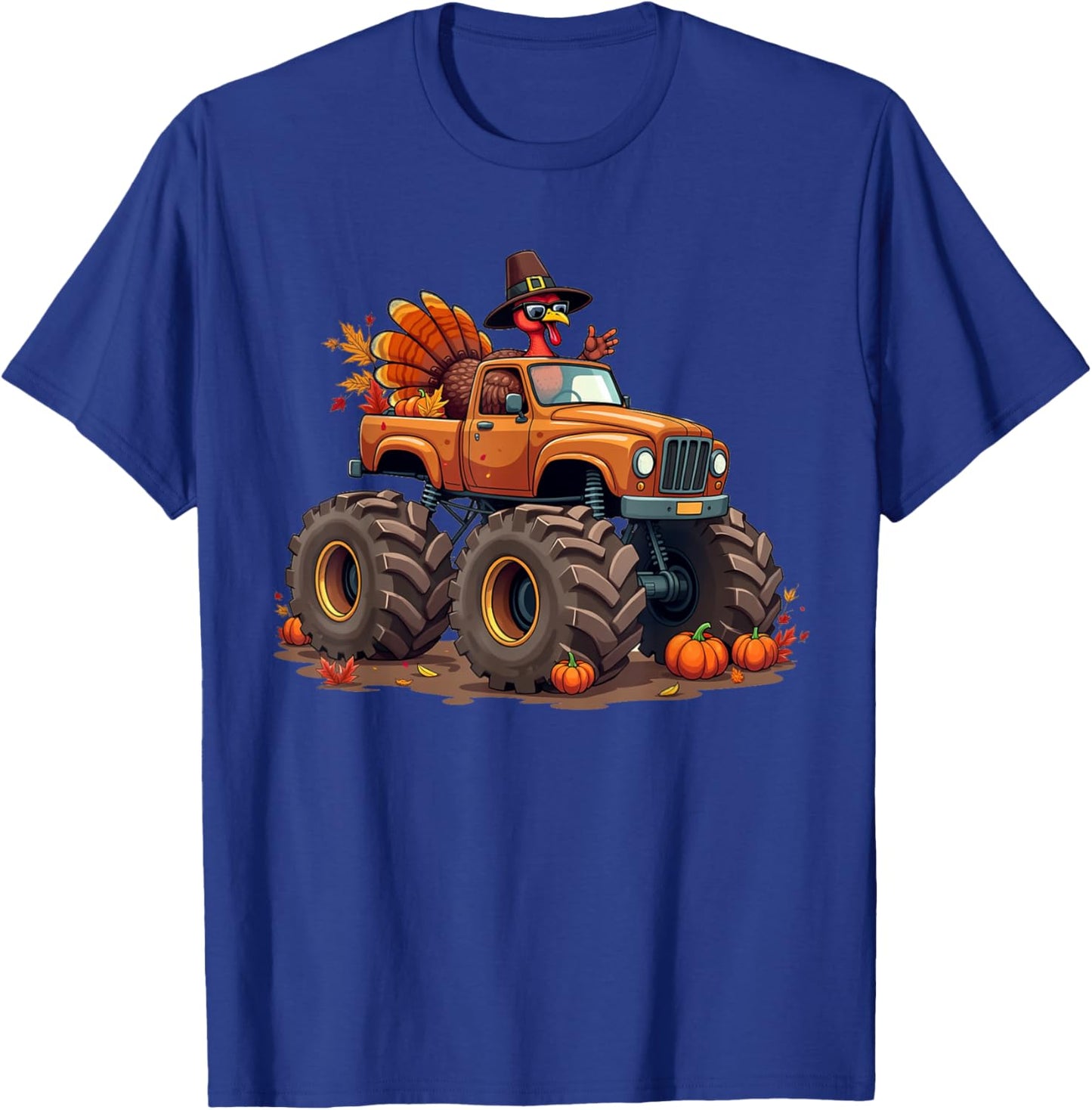 Thanksgiving Turkey Monster Truck youth Boys Kids toddlers T-Shirt - T-Shirt | Royal