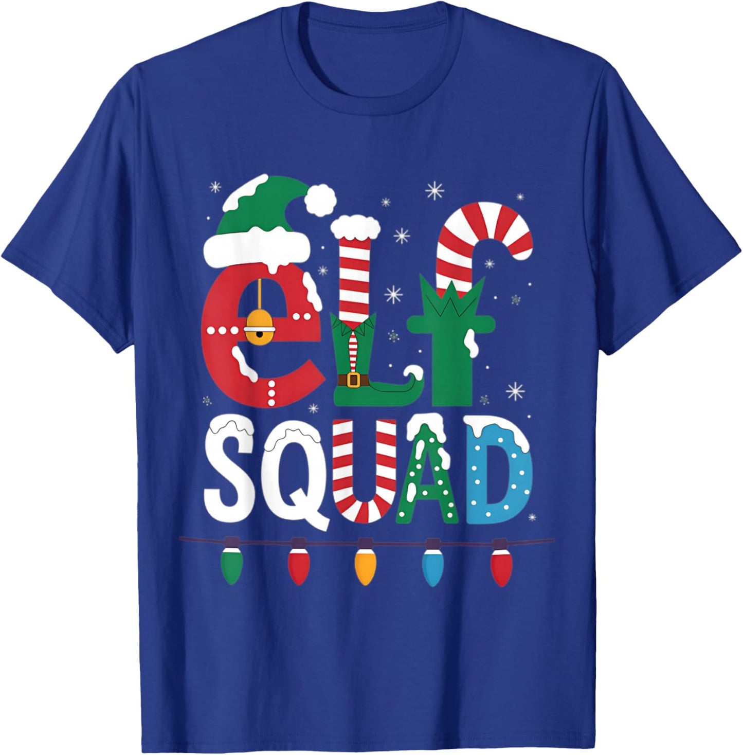 Elf Family Christmas Matching Pajamas Xmas Elf Squad T-Shirt - T-Shirt | Royal