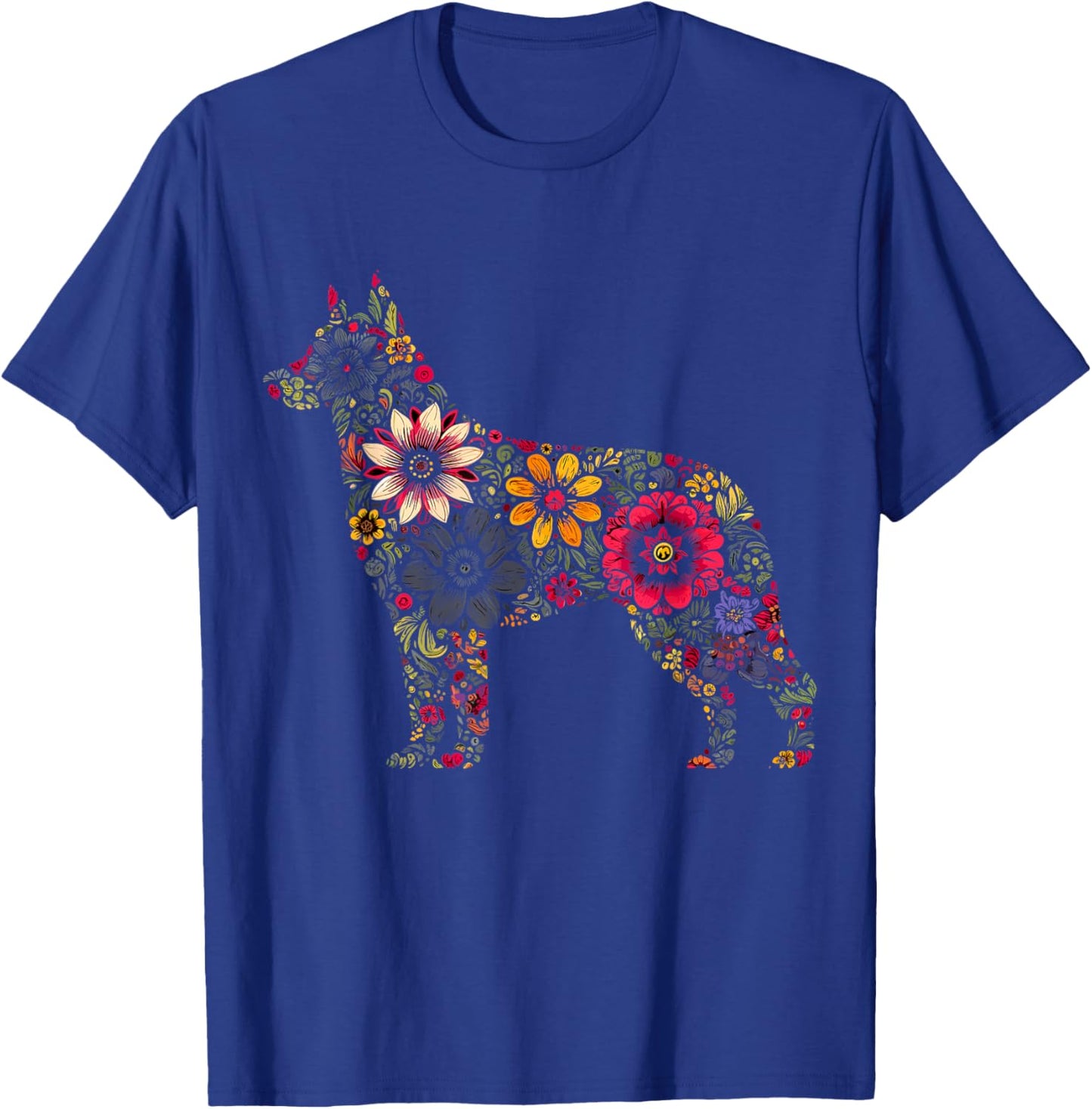 Floral German Shepherd T-Shirt - T-Shirt | Royal