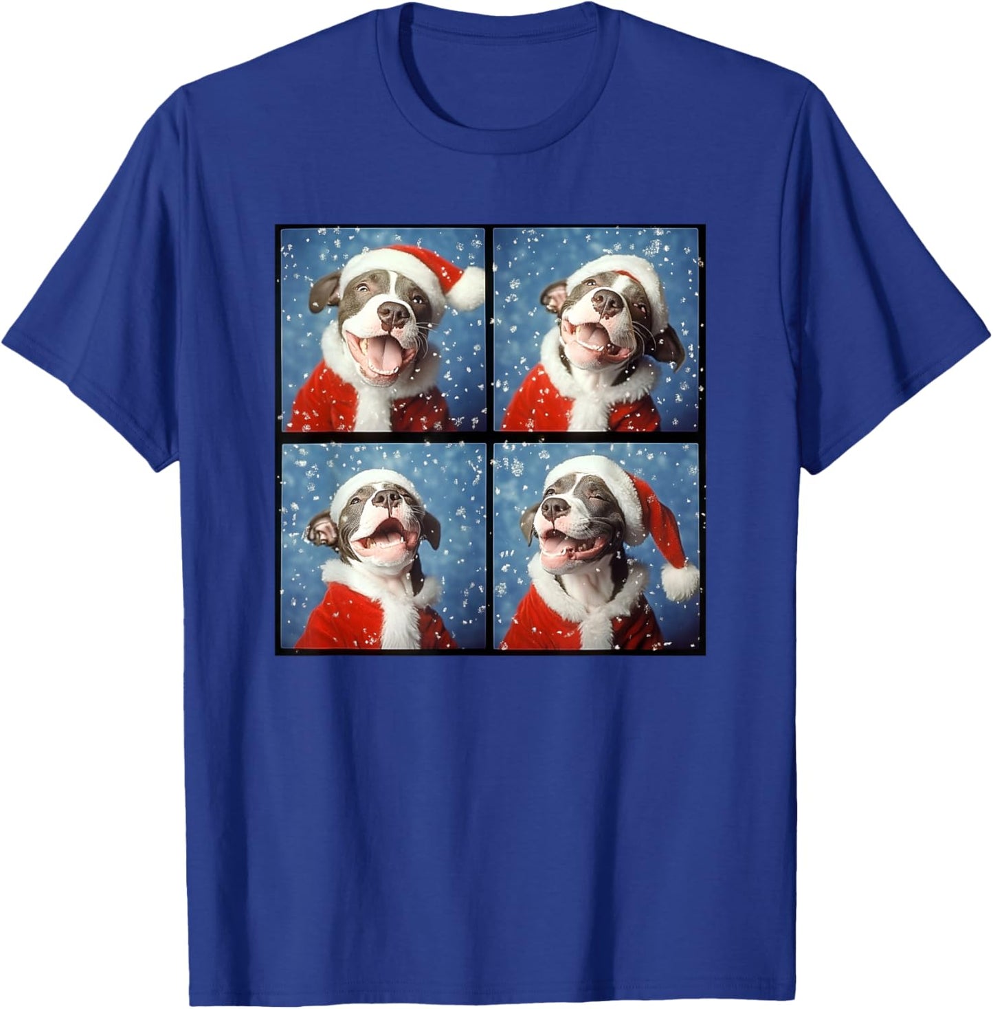 Pitbull Santa Hat Men Kids Women Christmas Pittie T-Shirt - T-Shirt | Royal