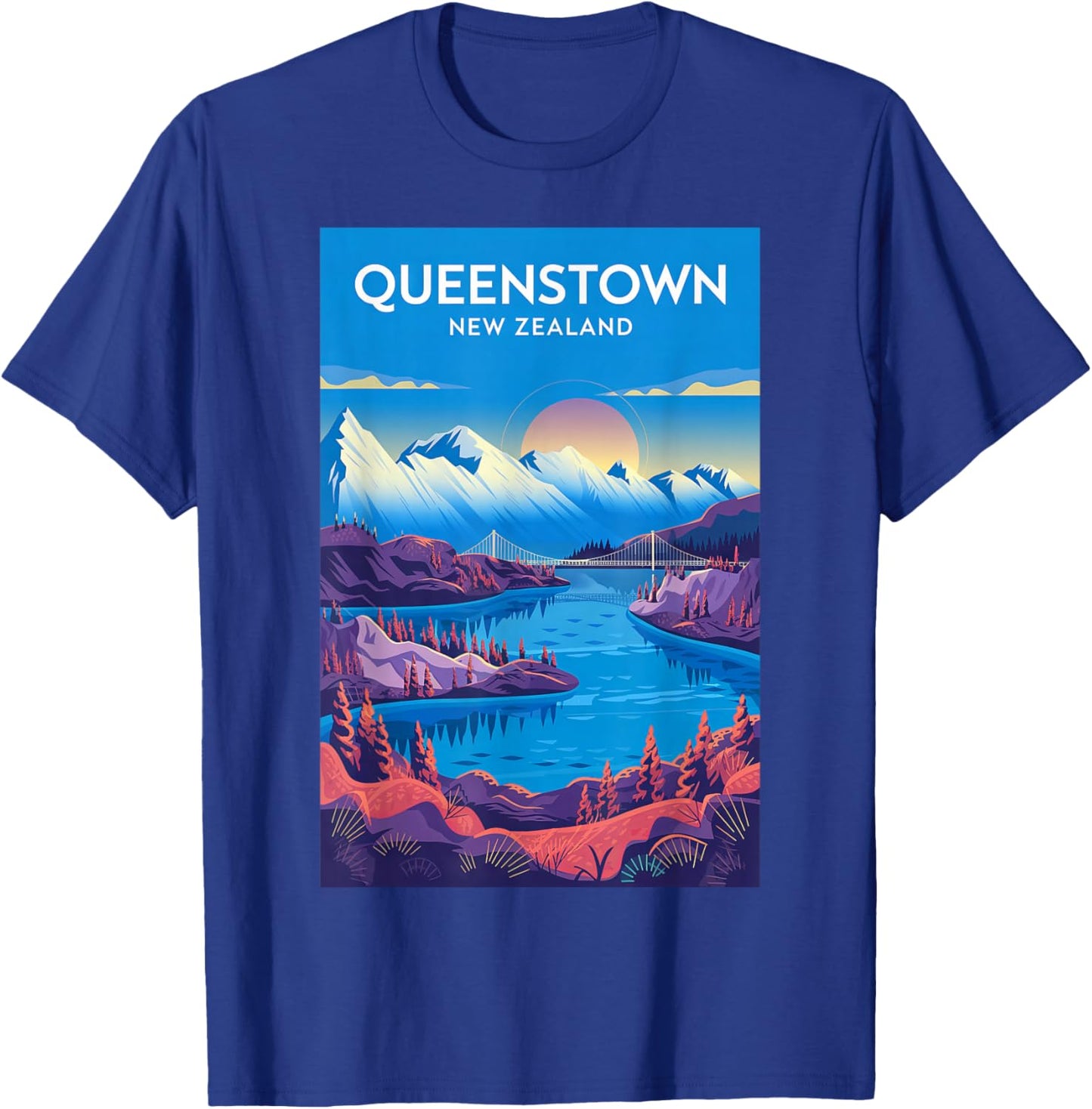 Queenstown New Zealand Travel Adventure Vintage Style T-Shirt - T-Shirt | Royal