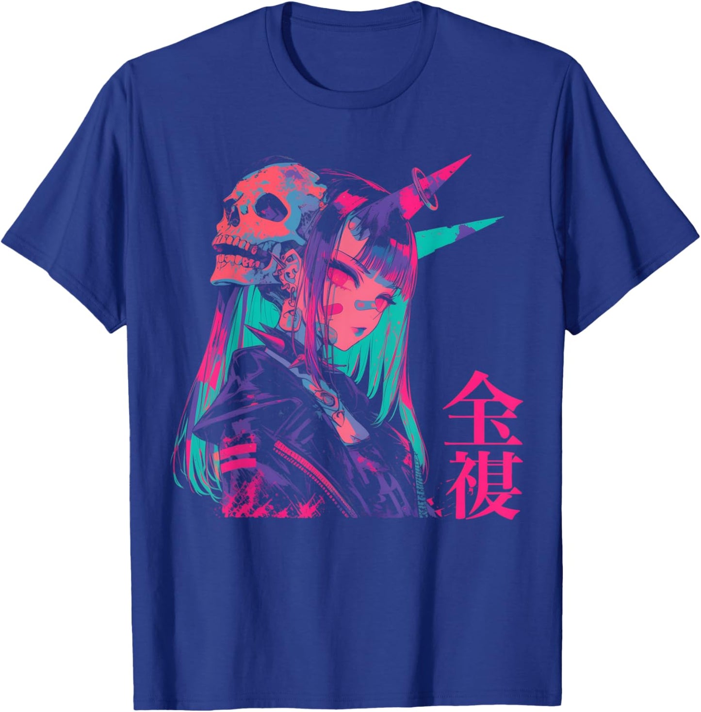 Goth Grunge Demon Anime Girl Waifu Horror Alt Aesthetic T-Shirt - T-Shirt | Royal