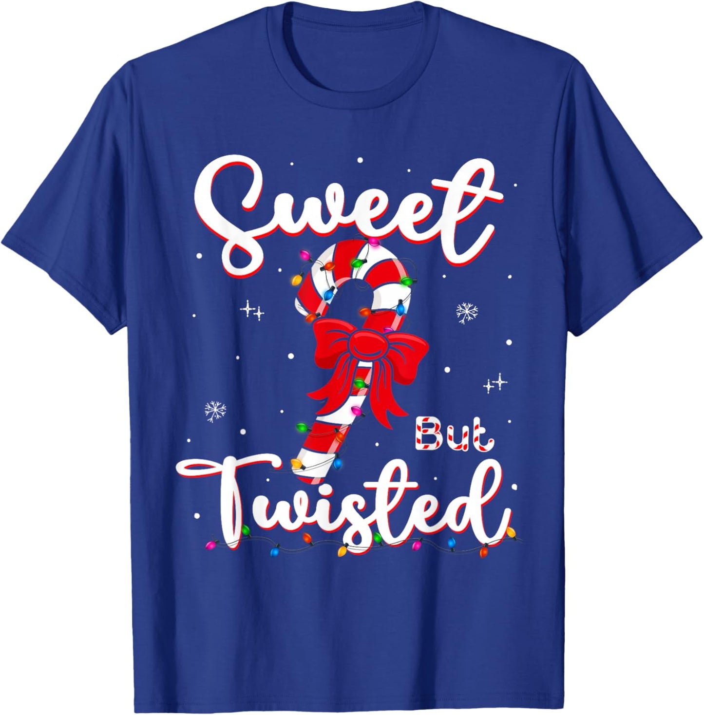 Sweet But Twisted Funny Christmas Candy Cane Xmas Holiday T-Shirt - T-Shirt | Royal