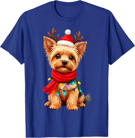 Yorkshire Terrier Santa Reindeer Christmas Yorkie Dog Lover Women Kids T-Shirt - T-Shirt | Royal