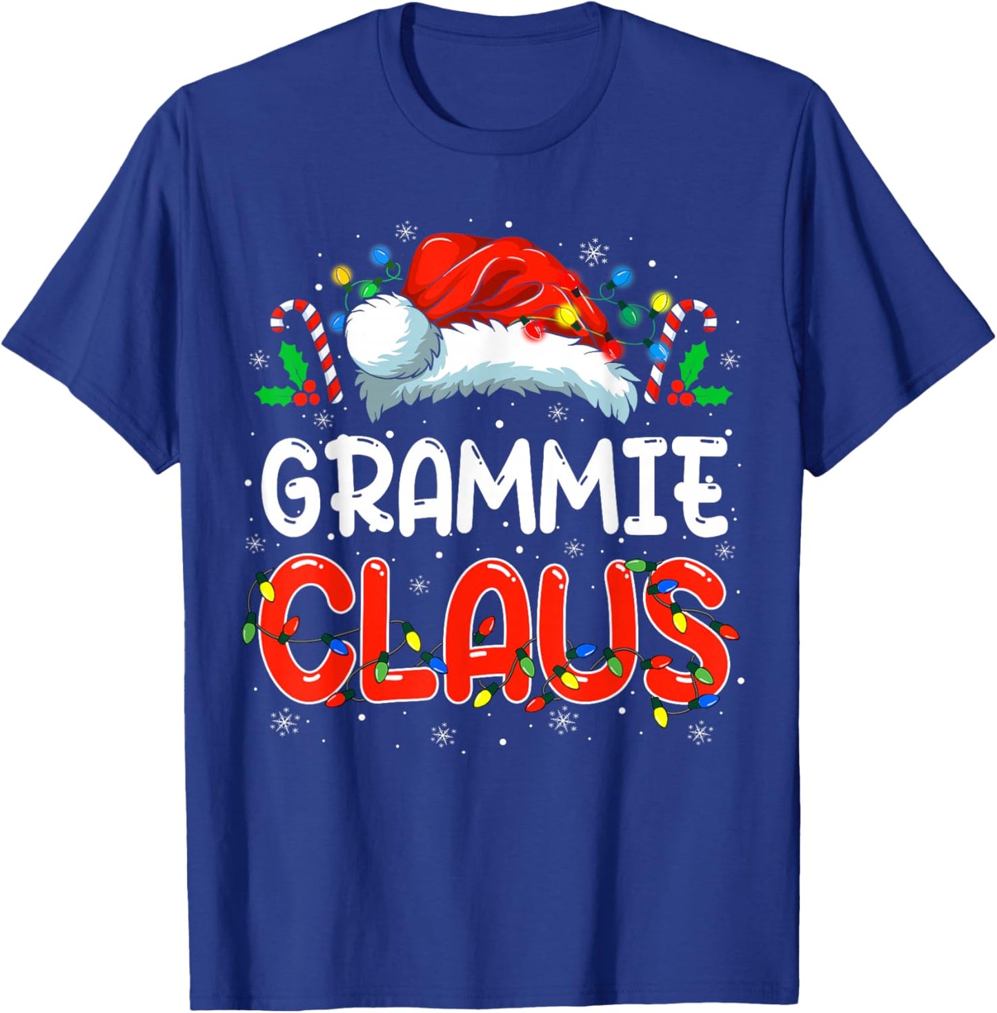 Grammie Claus Christmas Family Matching Pajamas Funny Xmas T-Shirt - T-Shirt | Royal
