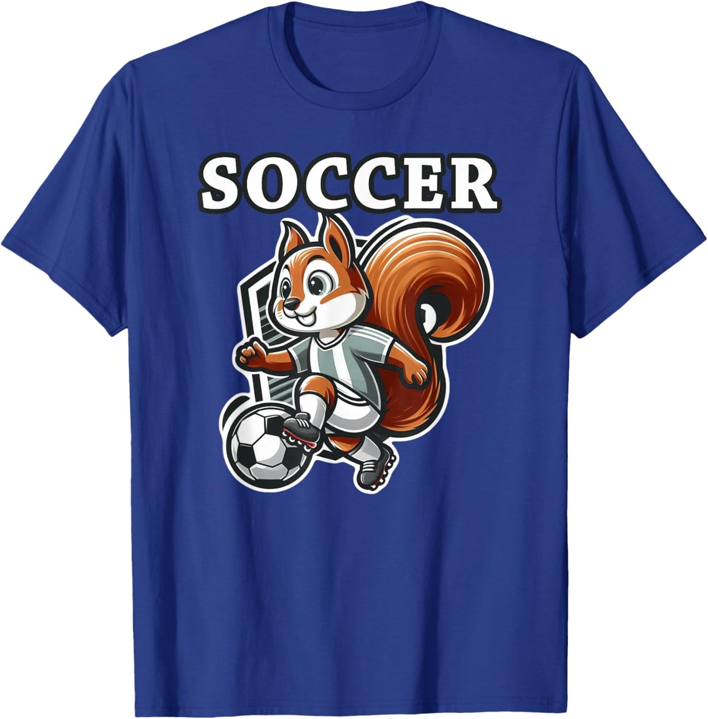 Soccer Squirrel Playing Soccer T-Shirt - T-Shirt | Royal