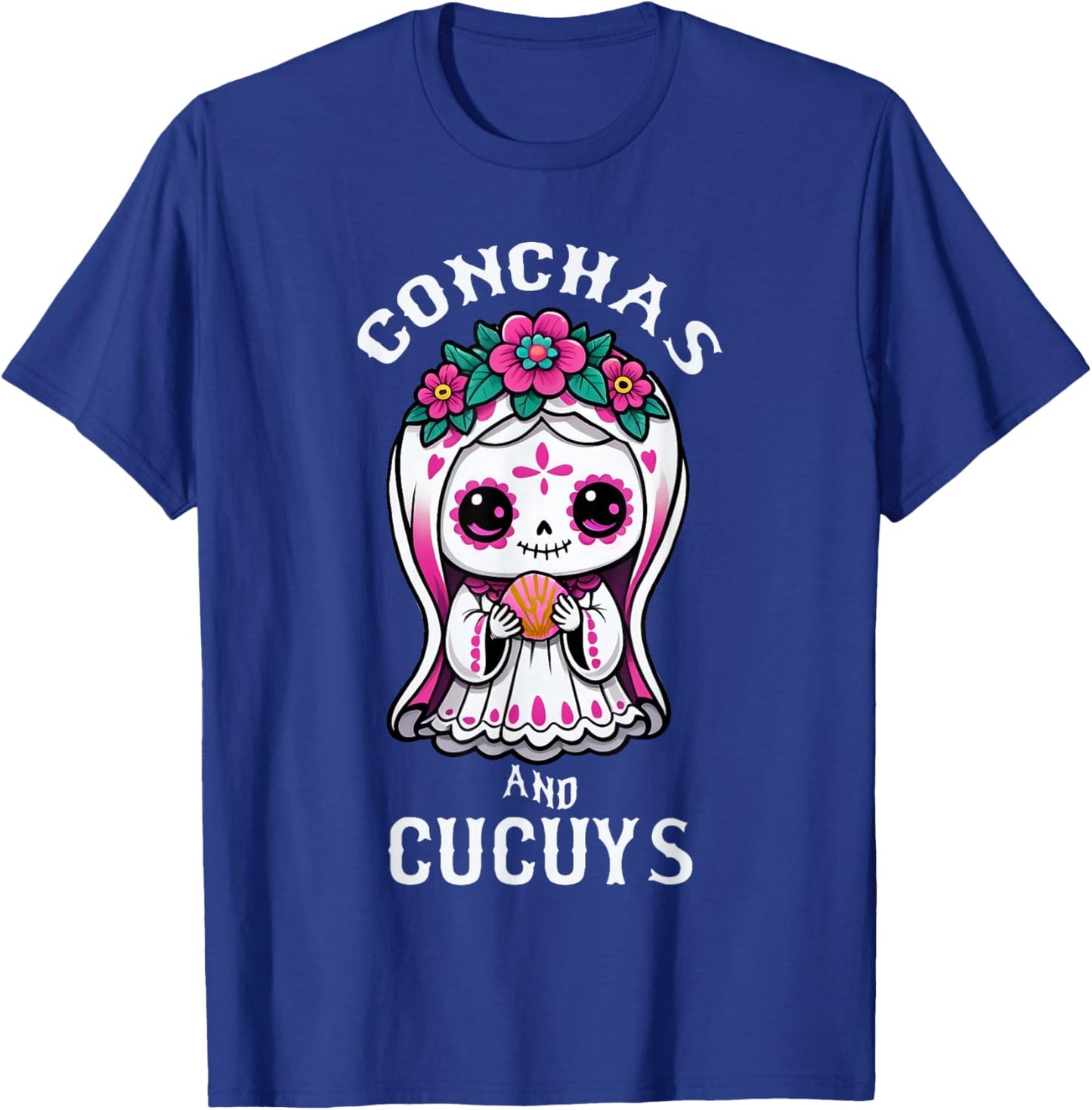 Conchas and Cucuys Mexican Halloween Ghost Concha Costume T-Shirt - T-Shirt | Royal