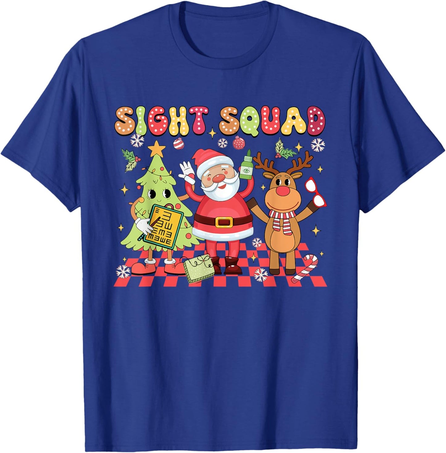 Sight Squad Christmas Optometry Ophthalmologist Crew T-Shirt - T-Shirt | Royal