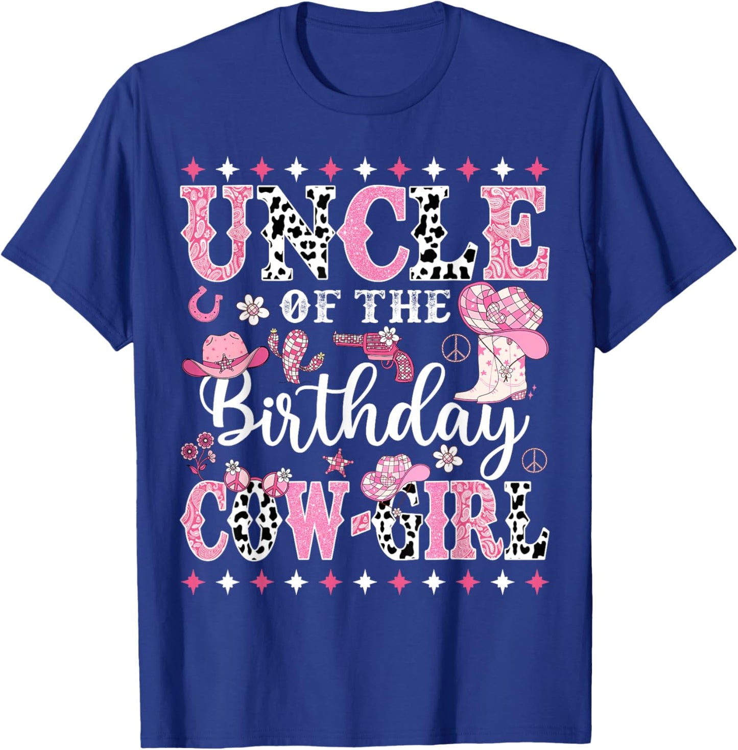 Uncle Of The Birthday CowGirl Rodeo CowGirl Birthday T-Shirt - T-Shirt | Royal