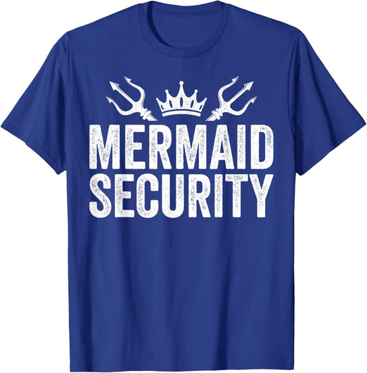 Mermaid Security Halloween Costume Dad Mom Boy T-Shirt - T-Shirt | Royal