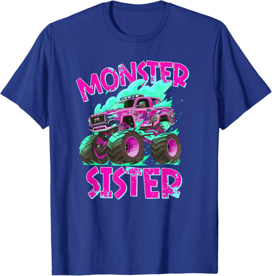 Monster Sister Monster Truck Sister Monster Truck Sis T-Shirt - T-Shirt | Royal