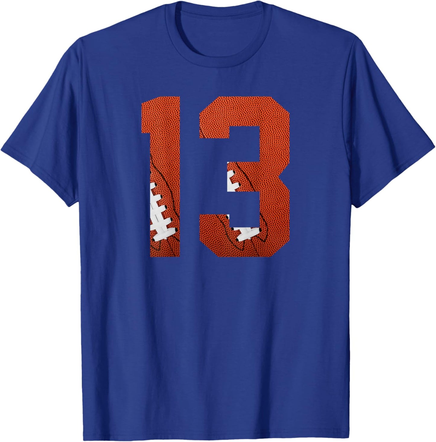 Number 13 BACKSIDE - American Football Jersey Numbered T-Shirt - T-Shirt | Royal