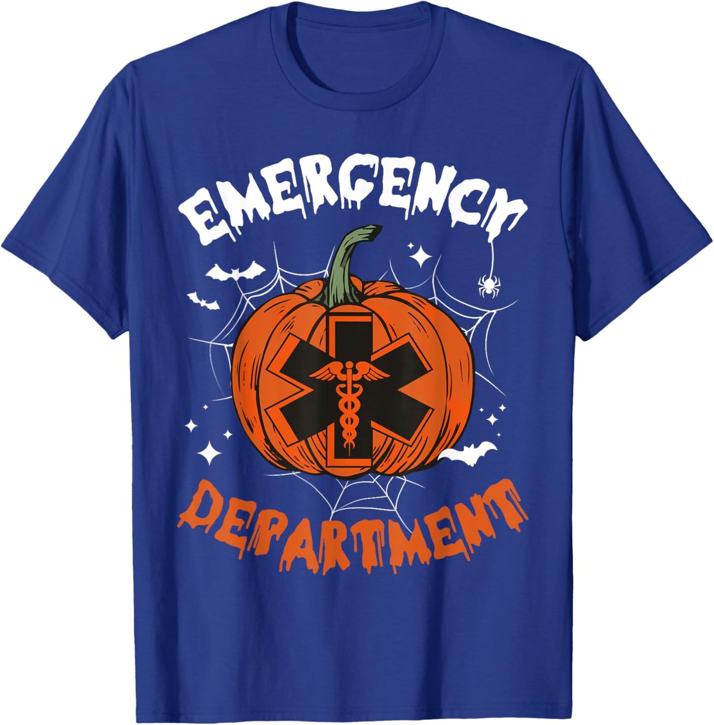Cute Emergency Department Spooky Season Pumpkin Halloween T-Shirt - T-Shirt | Royal
