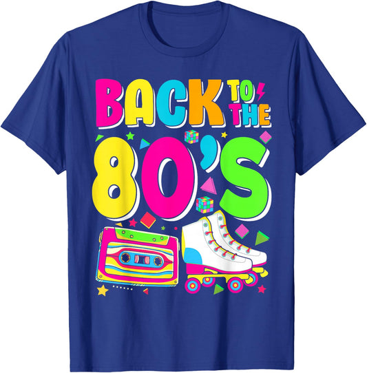 Back to 80's 1980s Outfit Costume Eighties Retro Party T-Shirt - T-Shirt | Royal