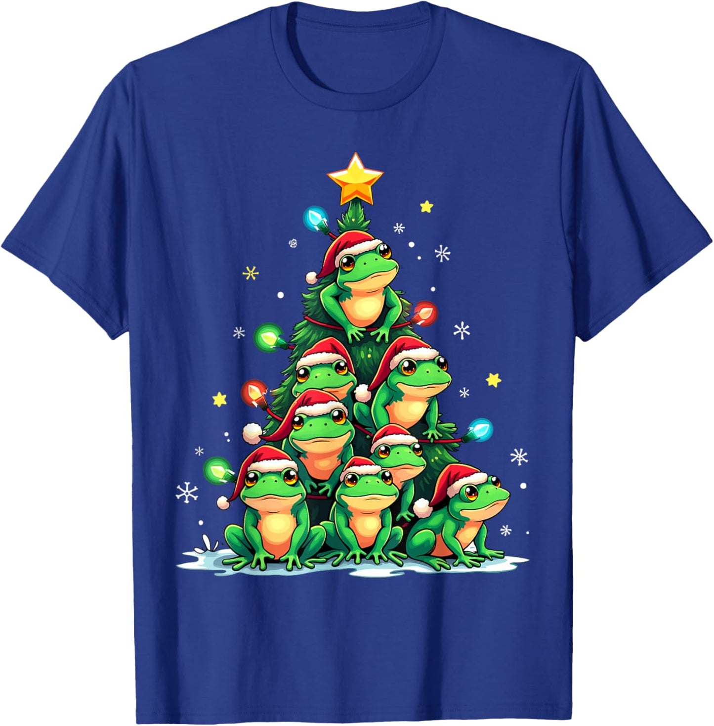 Frog Christmas Tree Funny Hopper Holiday Cute Frog T-Shirt - T-Shirt | Royal