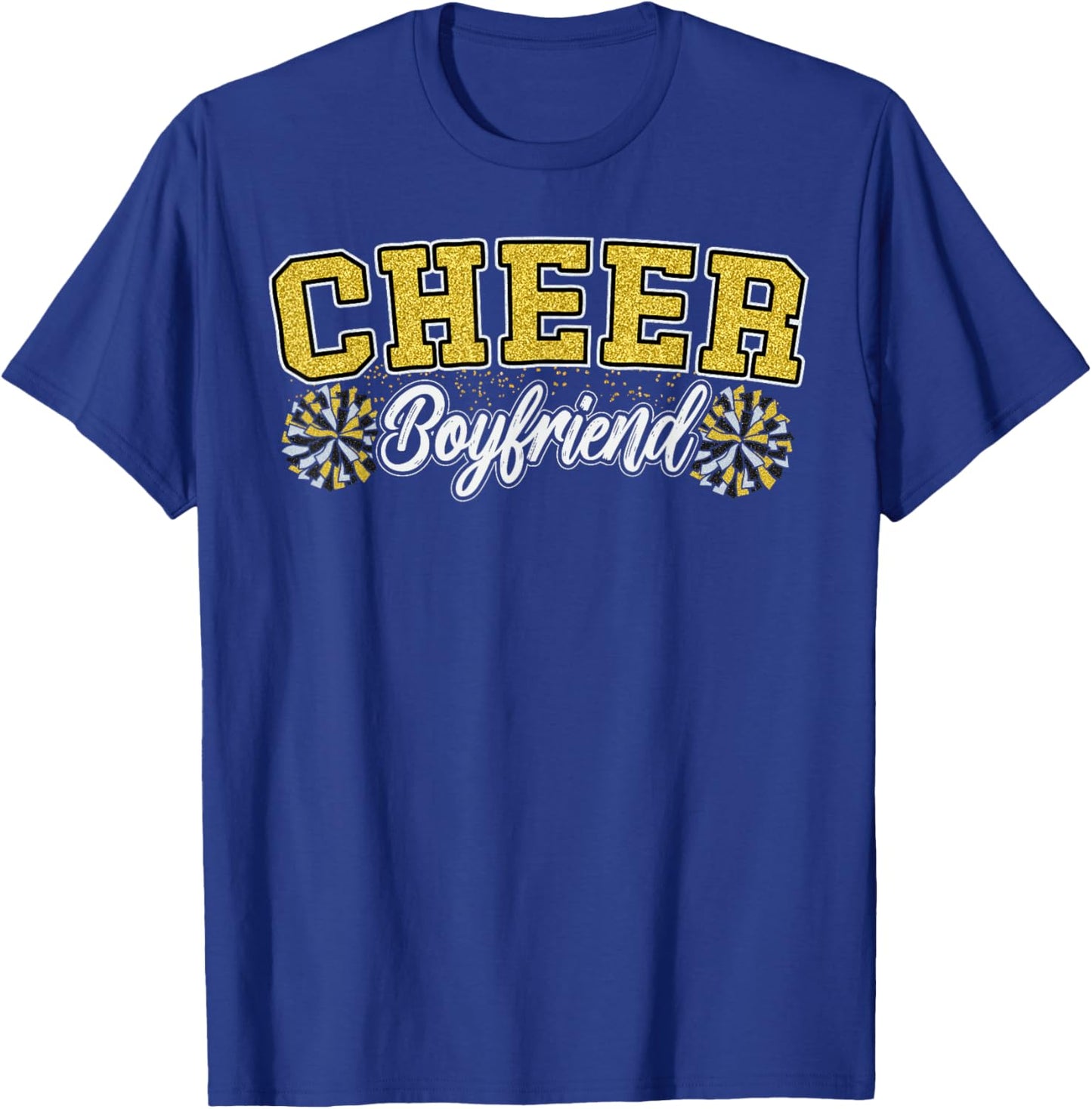 Loud Proud Cheer Boyfriend Pom Poms Yellow Cheerleader Women T-Shirt - T-Shirt | Royal
