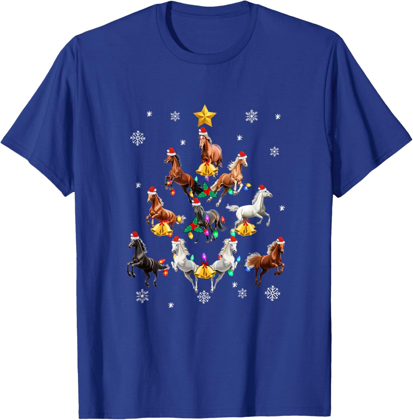 Horses Christmas Tree Horse Lover Xmas Girls T-Shirt - T-Shirt | Royal