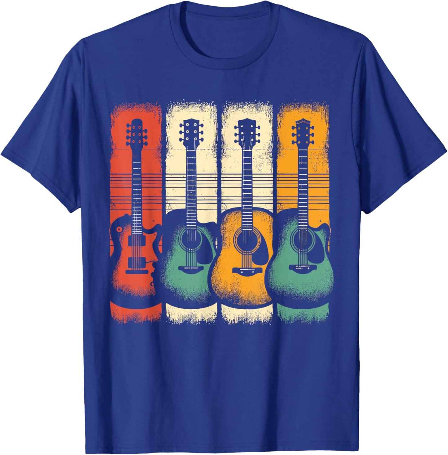 Guitars Music Vintage Guitar T-Shirt - T-Shirt | Royal