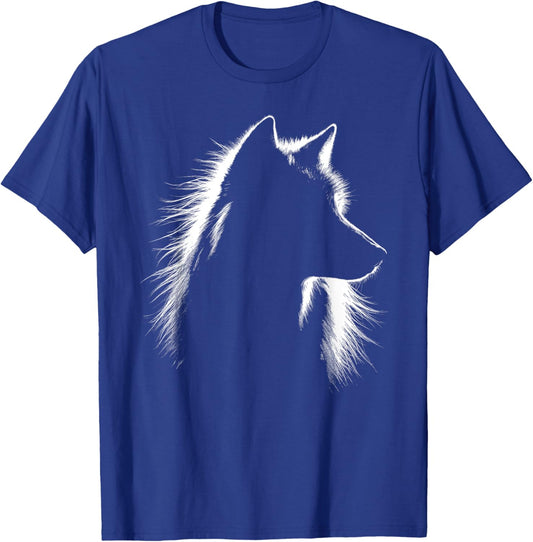 Wolf Face Lover Art Design T-Shirt - T-Shirt | Royal