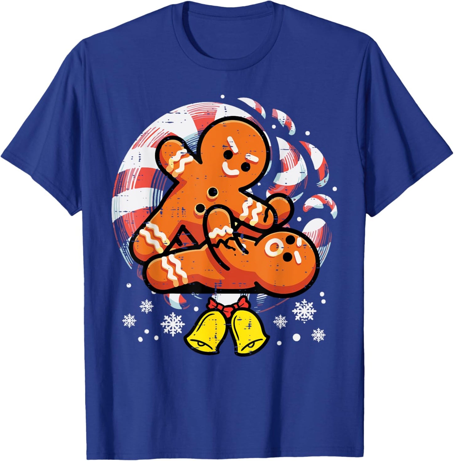 Christmas Jiu Jitsu Gingerbread Xmas Bjj Wrestling Men Kids T-Shirt - T-Shirt | Royal