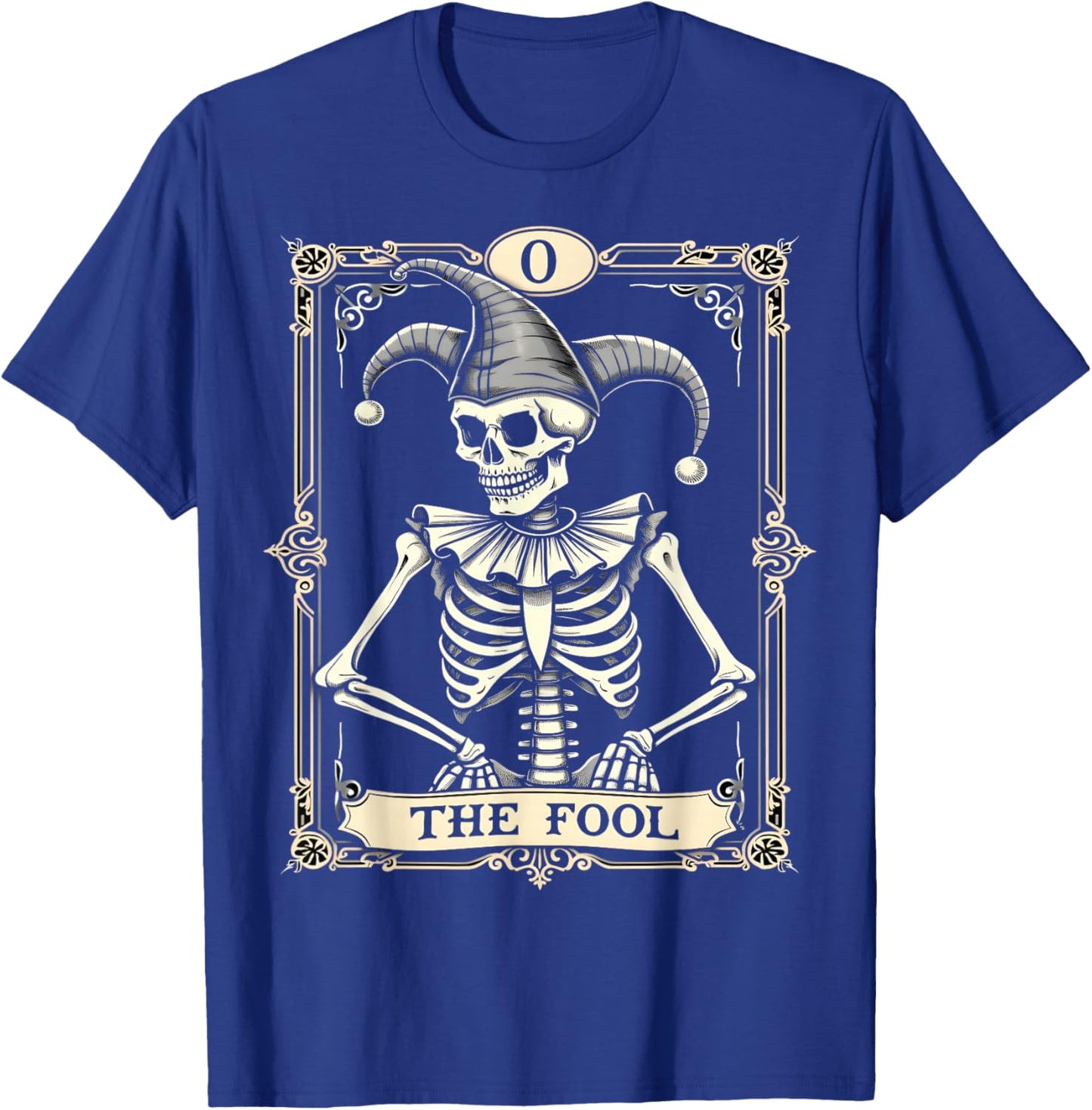 Skeleton Fool Tarot Card Dark Art T-Shirt - T-Shirt | Royal