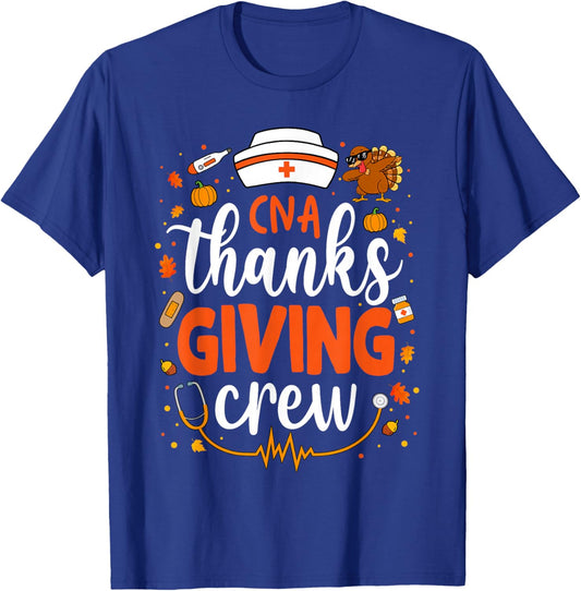 CNA Thanksgiving Nurse Crew Labor and Delivery Nurse Turkey T-Shirt - T-Shirt | Royal