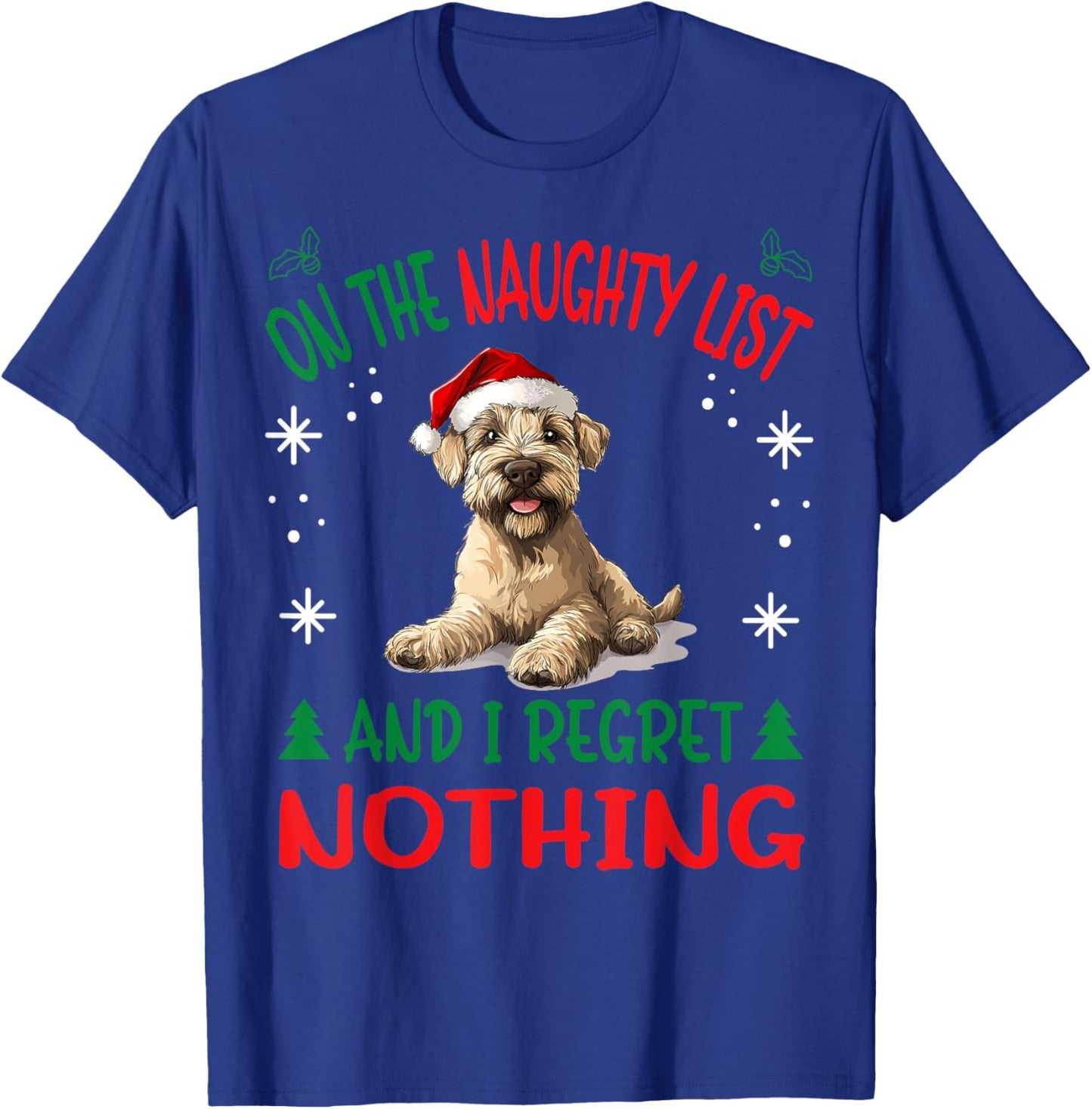 Cute Soft Coated Wheaten Terrier Dog Christmas On The T-Shirt - T-Shirt | Royal