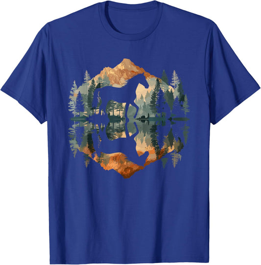 Horse Mountain Reflection Pony Nature Wildlife T-Shirt - T-Shirt | Royal