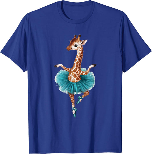 Cute giraffe in a tutu dancing as a ballerina, giftidea T-Shirt - T-Shirt | Royal