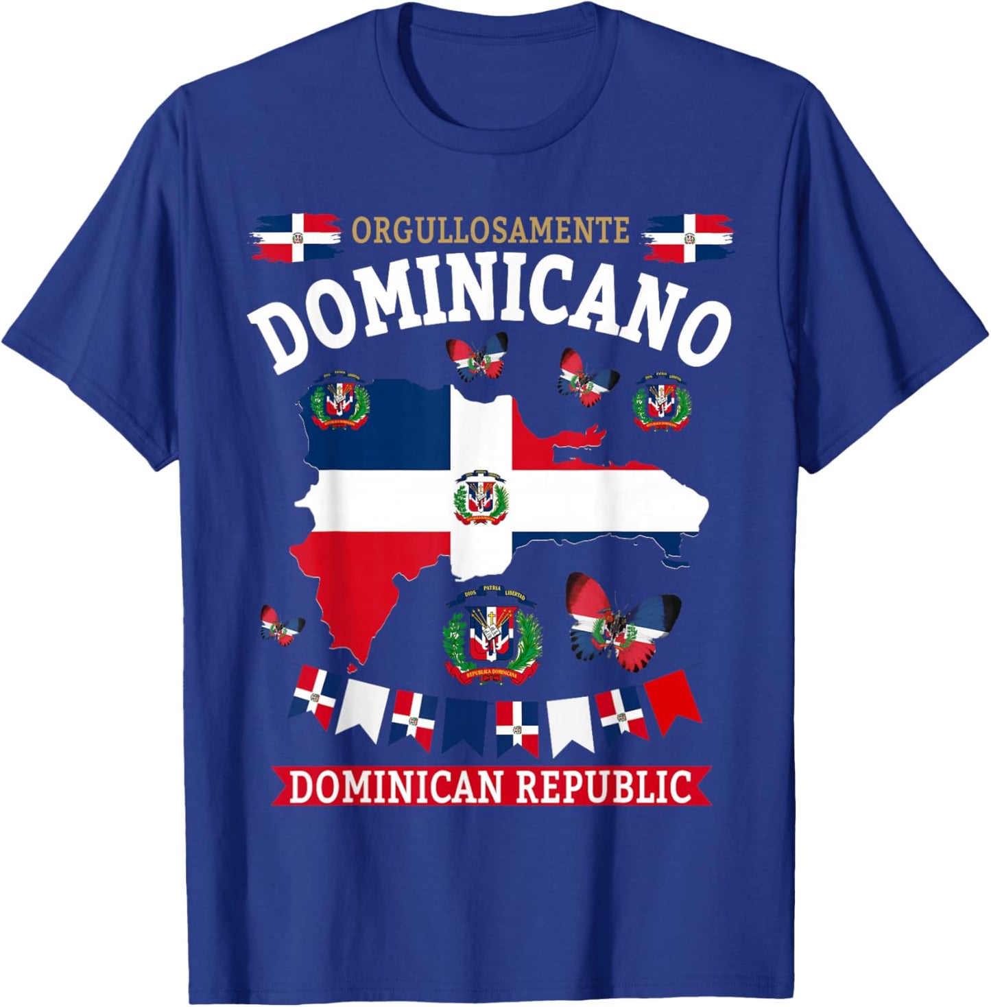 Republica Dominicana & Hispanic Dominicano Flag T-Shirt - T-Shirt | Royal