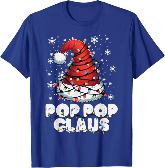 Christmas Grandpa Pop Pop Clause Xmas Papa Family Match Men T-Shirt - T-Shirt | Royal