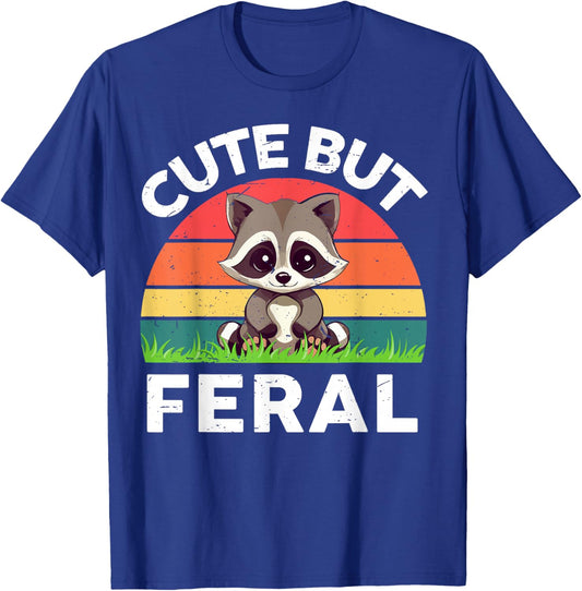 Raccoon Cute But Feral Toddler Boy Funny Raccoon Meme T-Shirt - T-Shirt | Royal