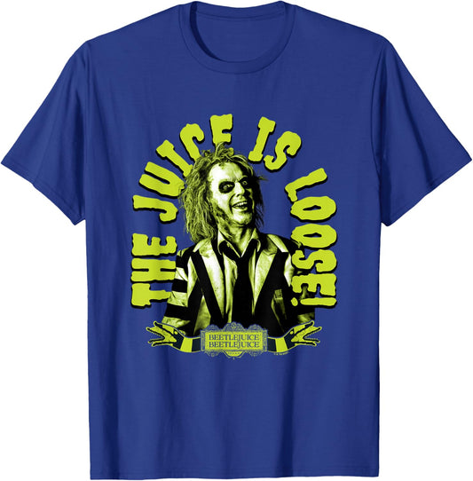 Beetlejuice Beetlejuice The Juice Is Loose! Neon Portrait T-Shirt - T-Shirt | Royal