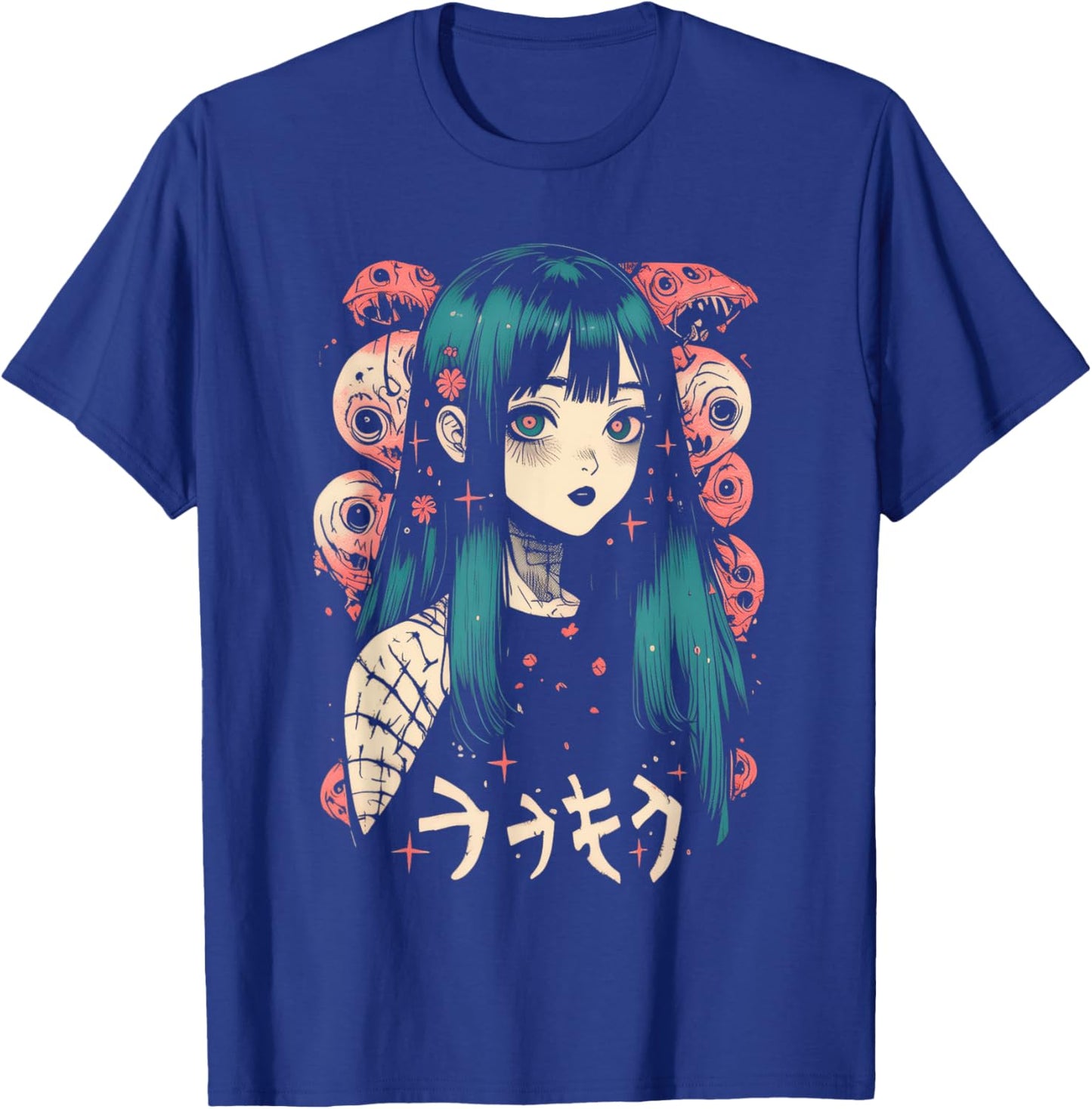 Goth Grunge Demon Anime Girl Waifu Horror Alt Aesthetic T-Shirt - T-Shirt | Royal