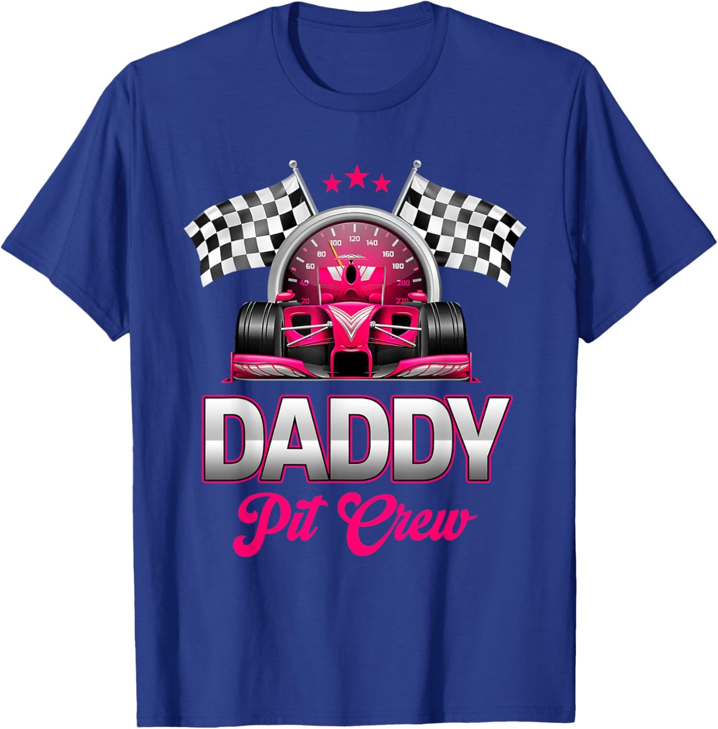 Daddy Pit Crew Race Car Birthday Girl Party Racing Family T-Shirt - T-Shirt | Royal