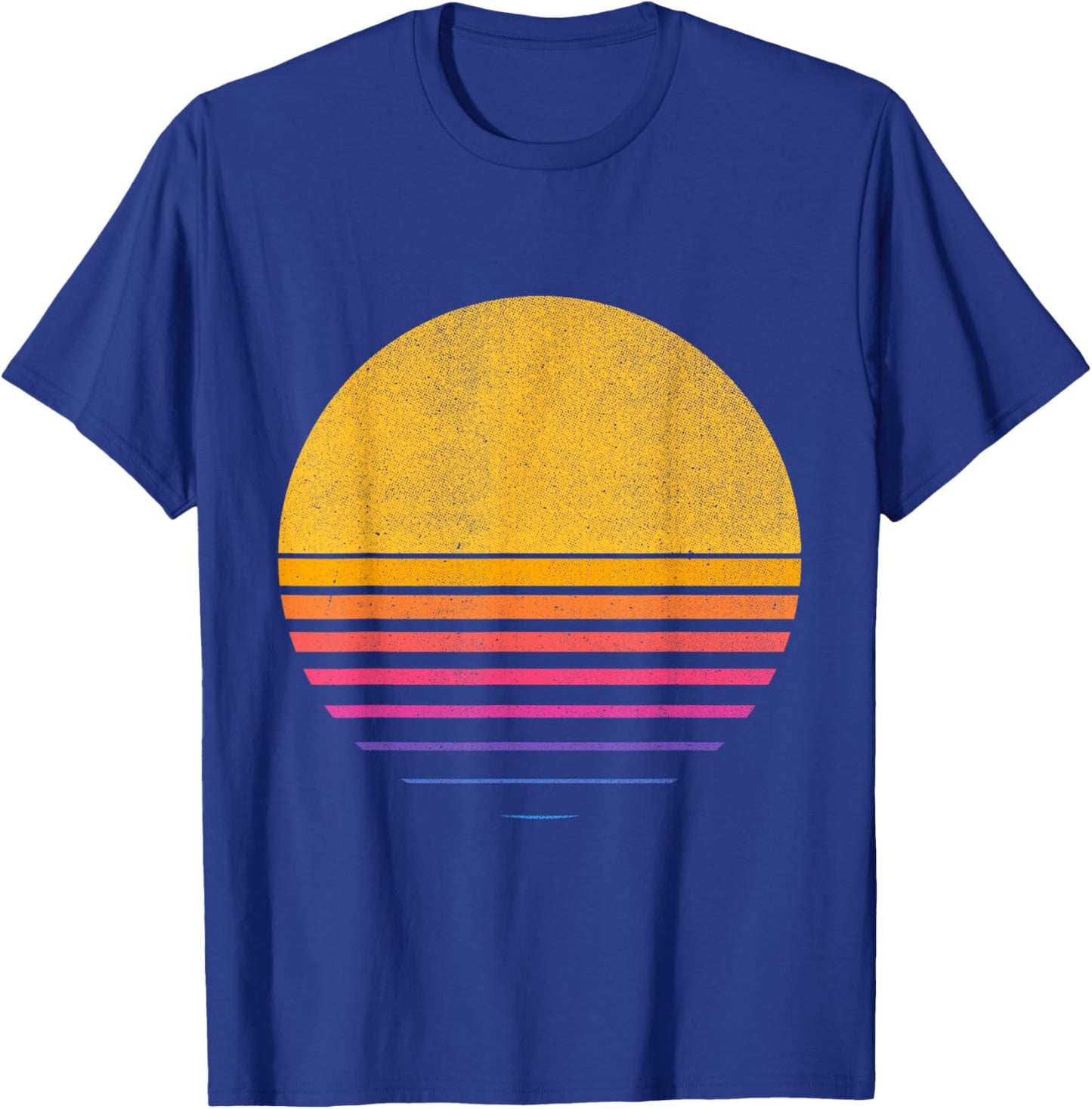 Retro Fade 80s Sunset | Cool Vintage Graphic Design T-Shirt - T-Shirt | Royal