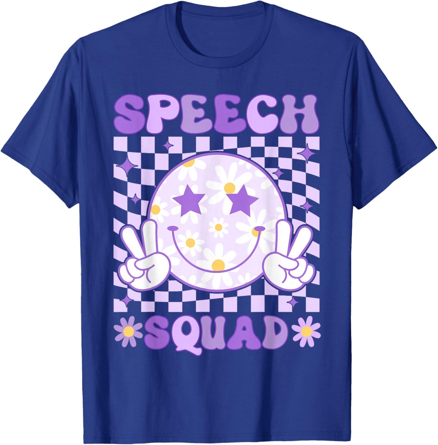 Groovy Speech Squad SLP Teacher Speech Language Pathologist T-Shirt - T-Shirt | Royal