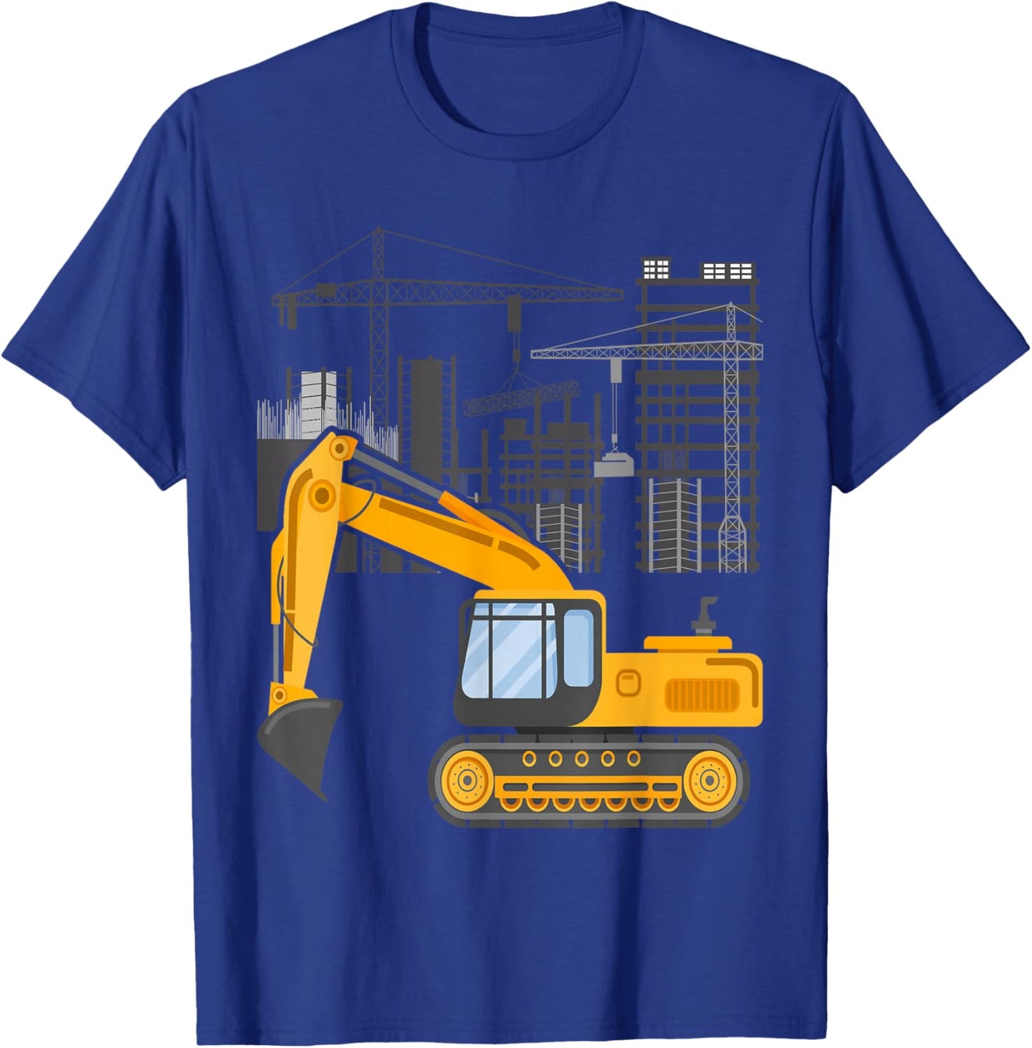 Construction Site Truck Driving Men Boys Excavator T-Shirt - T-Shirt | Royal