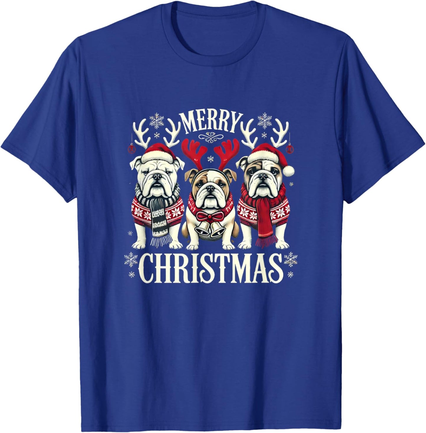 Christmas English Bulldog Mom English Bulldog Christmas T-Shirt - T-Shirt | Royal