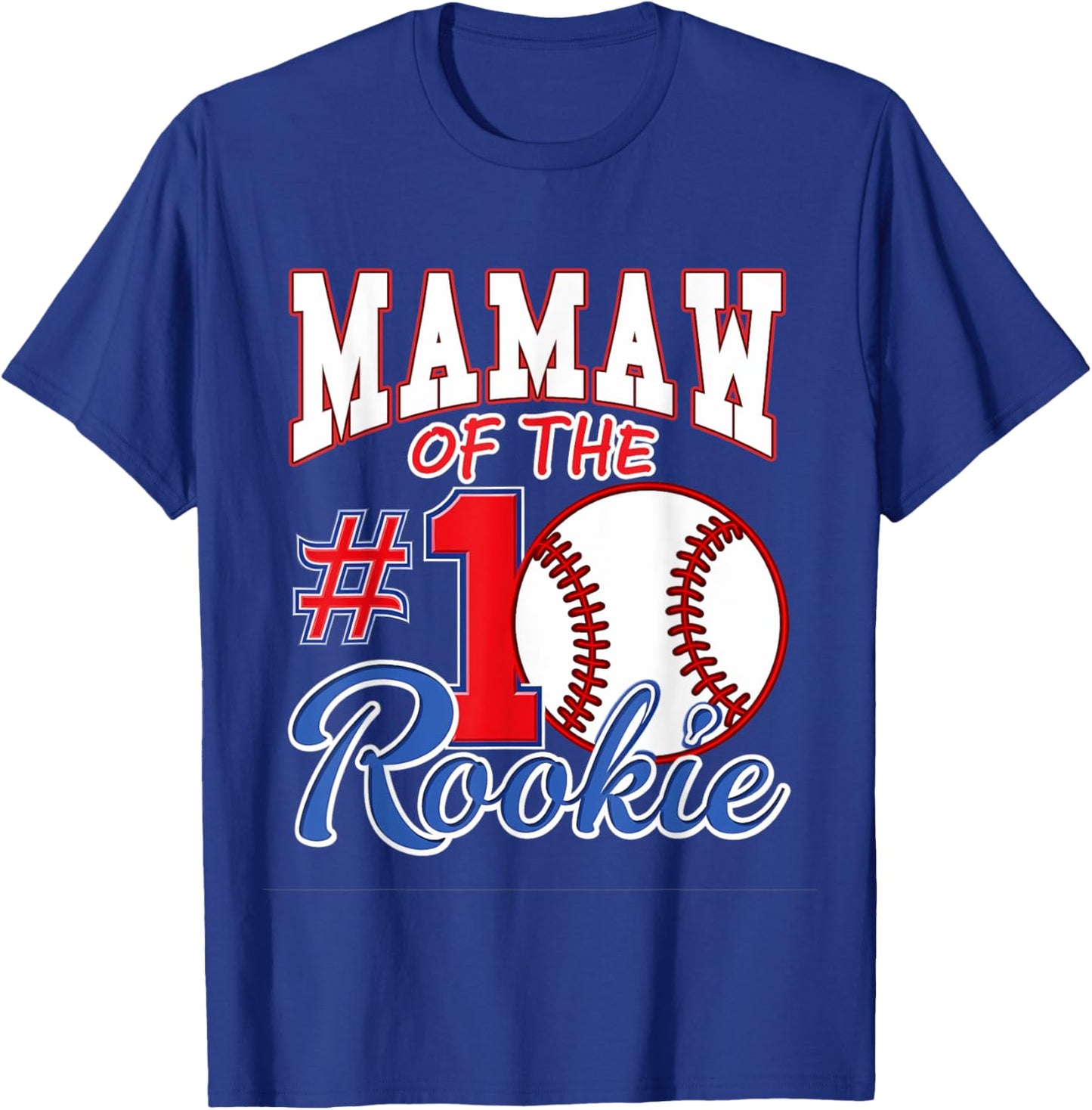 Retro Grandma Mamaw Of The Number 1 Rookie Baseball T-Shirt - T-Shirt | Royal