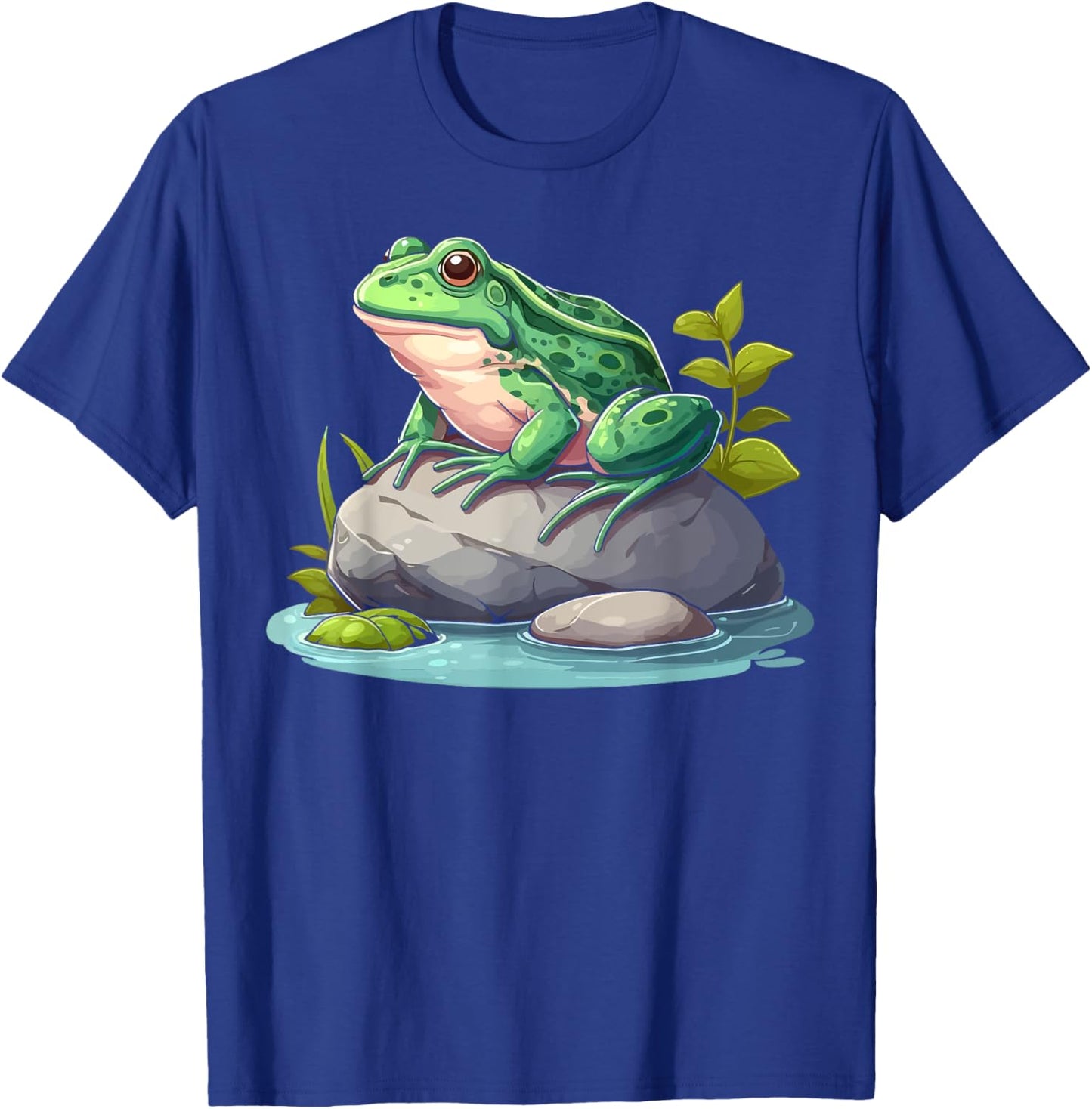 Frog Sitting On A Rock Funny Frog Lovers T-Shirt - T-Shirt | Royal