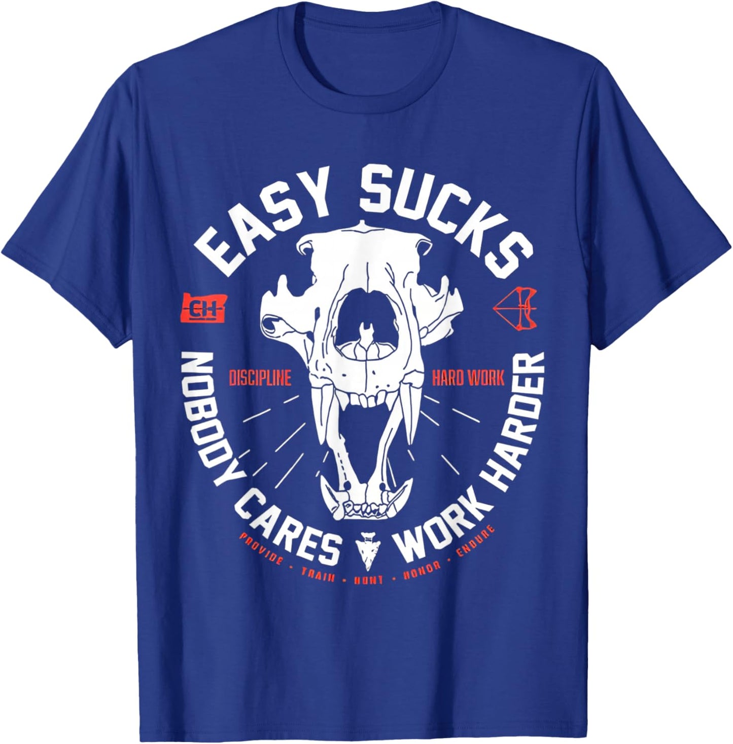 Easy Sucks Bear Skull T-Shirt - T-Shirt | Royal